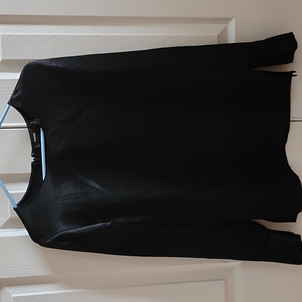 Theory satin waist string blouse